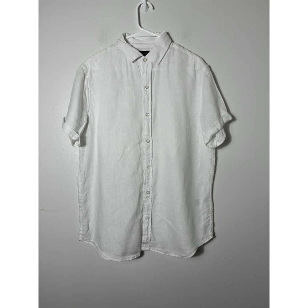 Quince 100% Linen Button Up Shirt Women's M Coastal White Beach Neutral